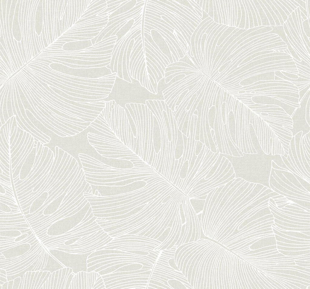 Seabrook Tarra Monstera Leaf Beige Wallpaper