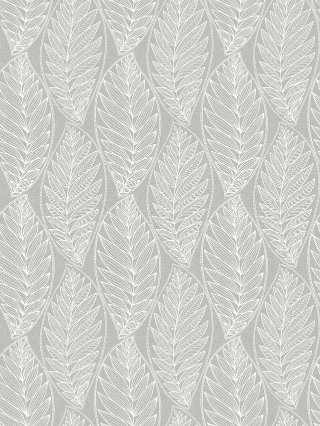 Seabrook Kira Leaf Husk Harbor Grey Wallpaper