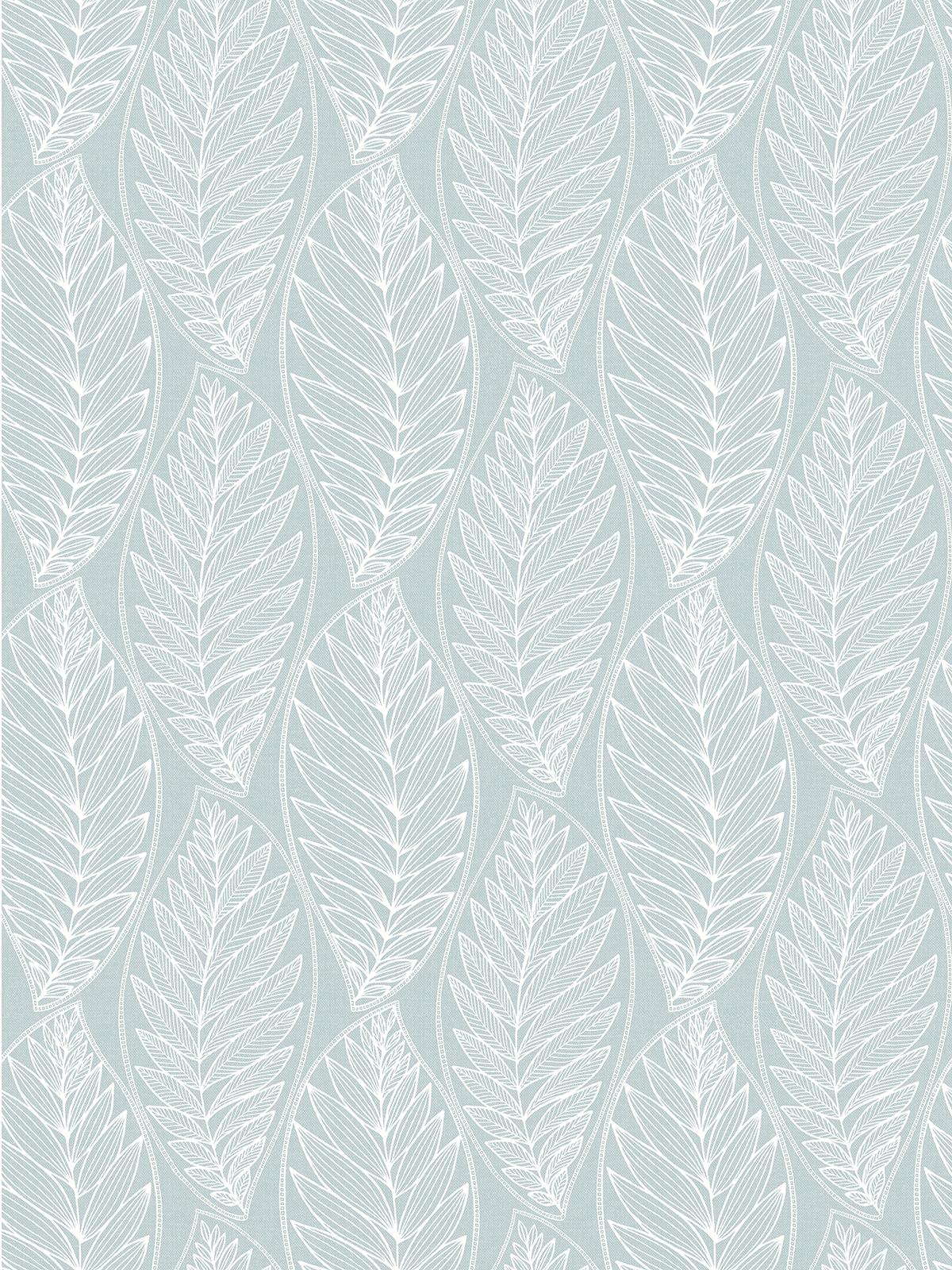 Seabrook Kira Leaf Husk Cape Blue Wallpaper