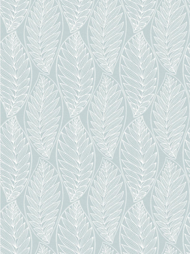 Seabrook Kira Leaf Husk Cape Blue Wallpaper