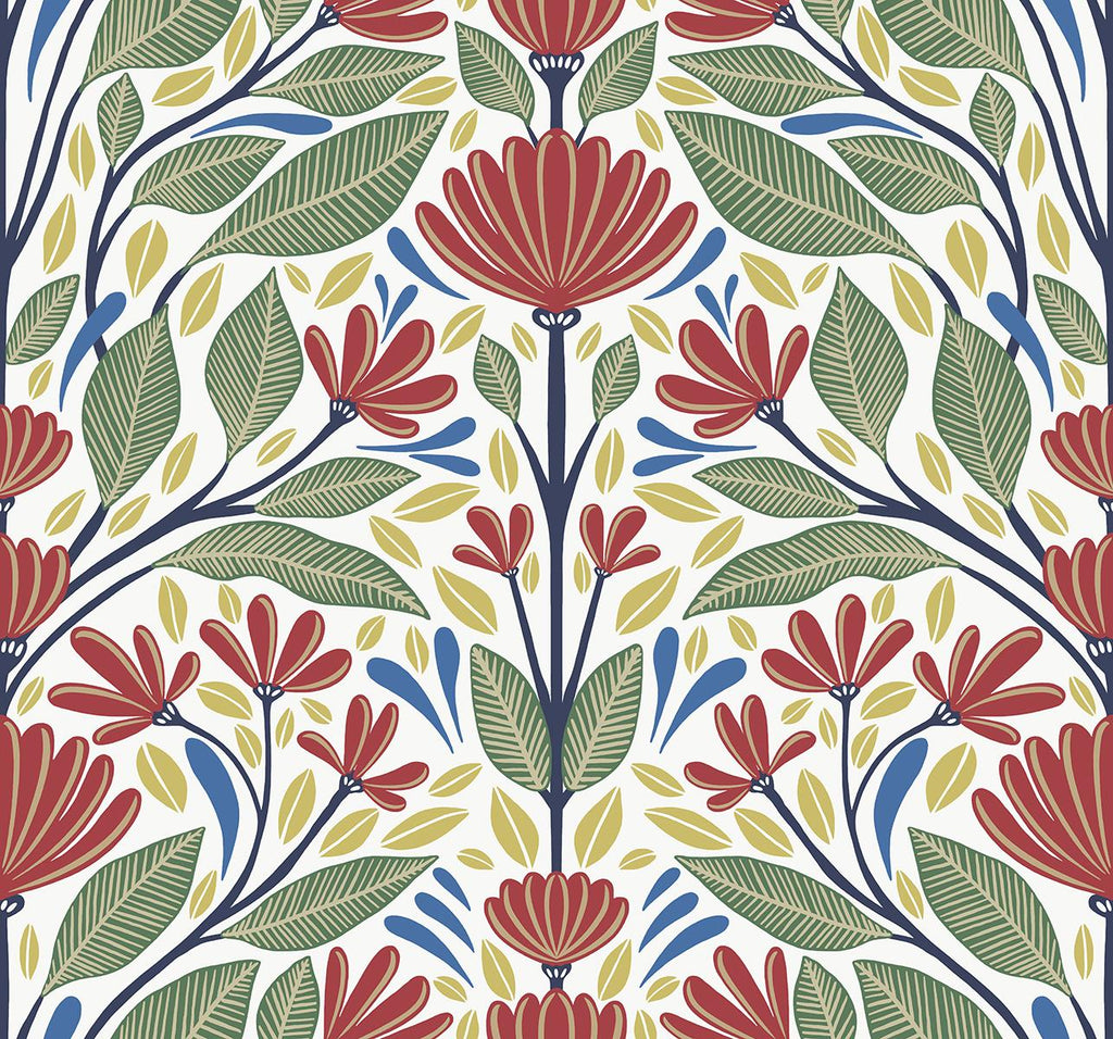 Seabrook Carmela Folk Floral Multi Wallpaper