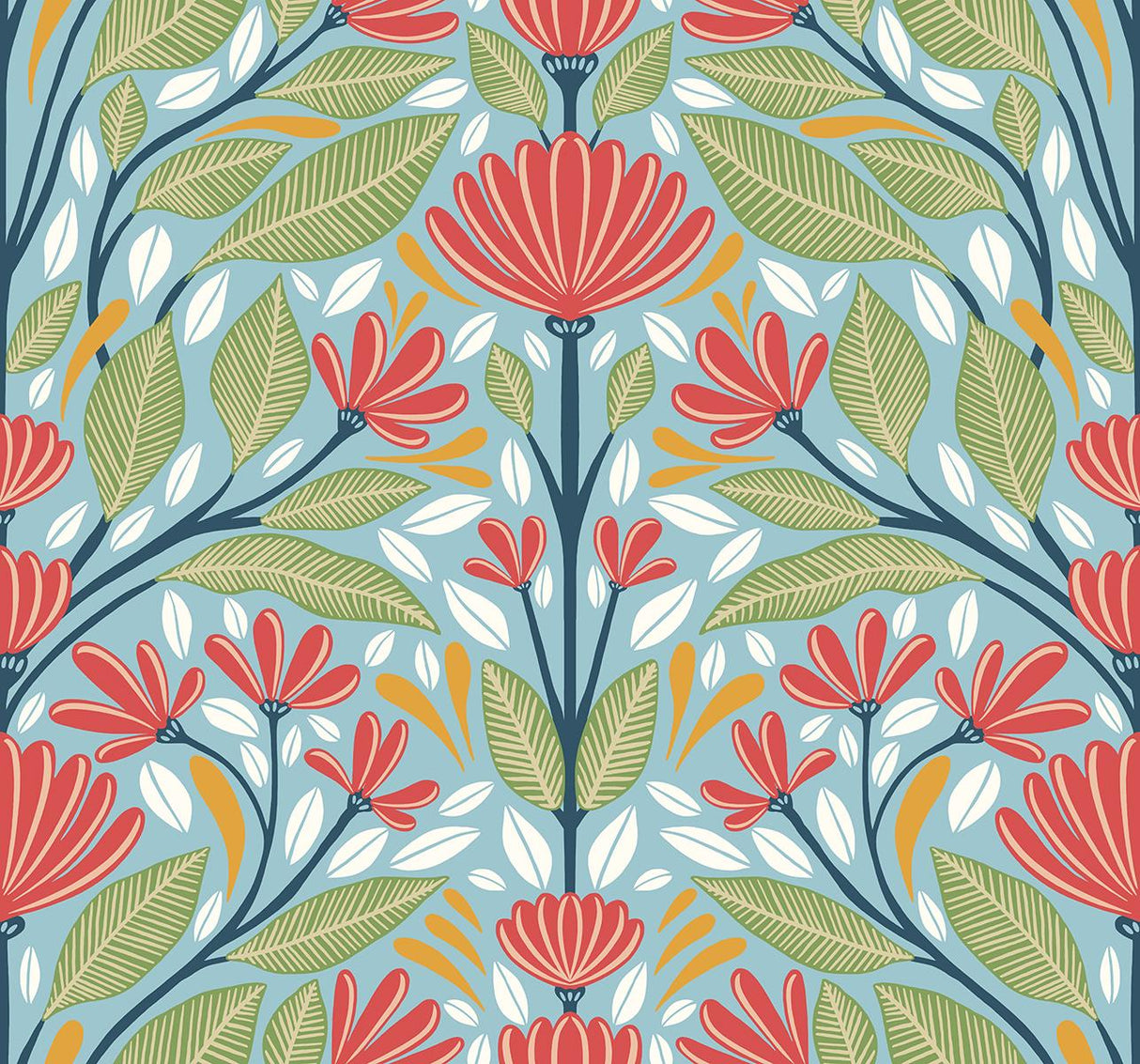 Seabrook Carmela Folk Floral Summer Garden Wallpaper