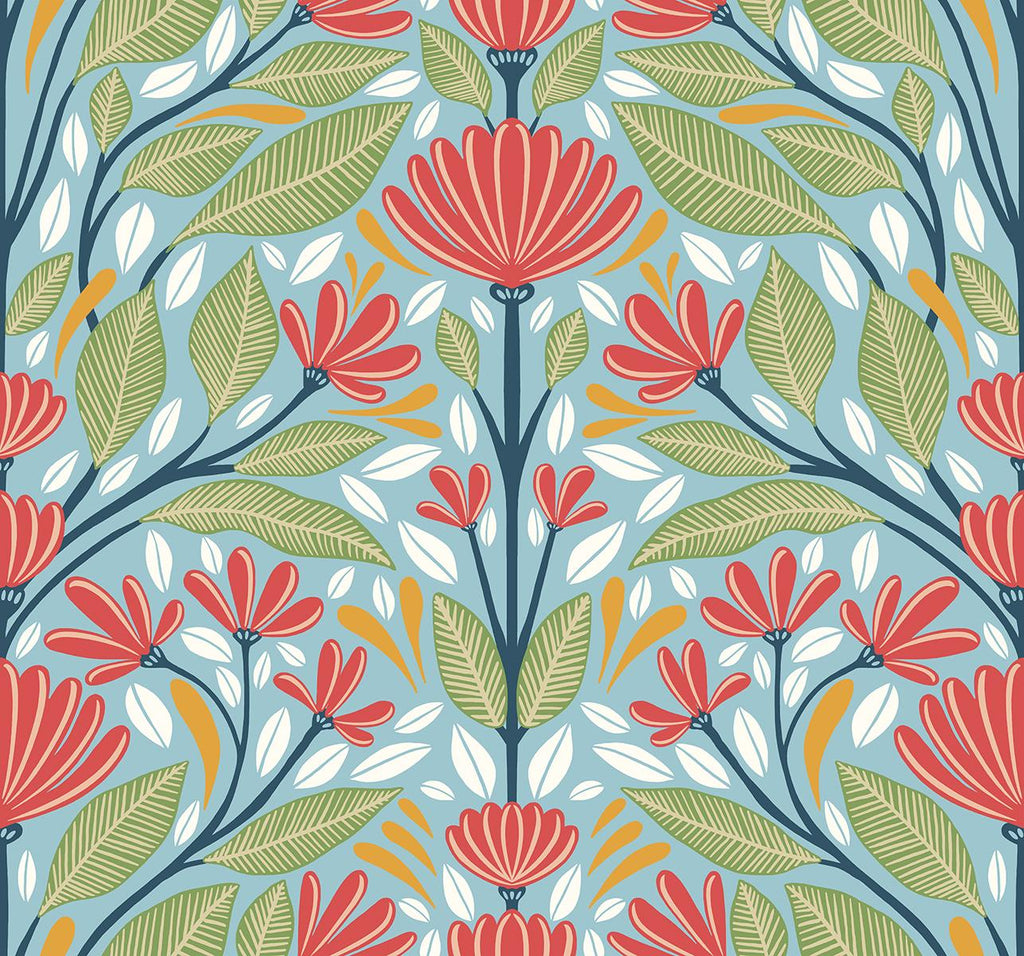 Seabrook Carmela Folk Floral Multi Wallpaper