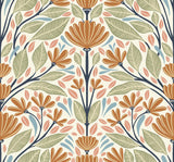 Seabrook Carmela Folk Floral Summer Ends Wallpaper