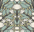 Seabrook Carmela Folk Floral Spirit Grey Wallpaper