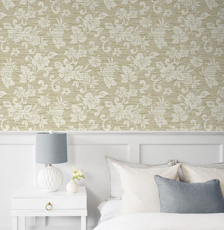 Seabrook Juno Island Floral Beige Wallpaper