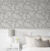 Seabrook Juno Island Floral Grey Wallpaper