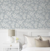 Seabrook Juno Island Floral Blue Wallpaper