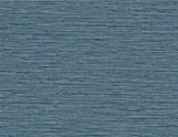 Seabrook Isla Faux Jute Bay Blue Wallpaper
