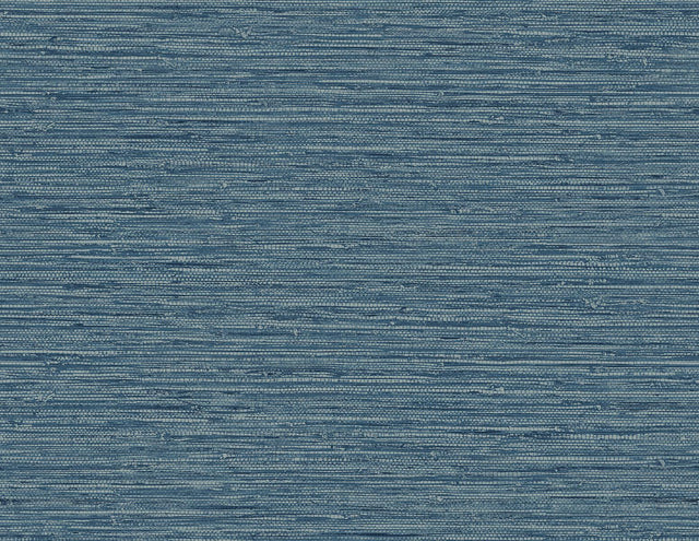Seabrook Isla Faux Jute Bay Blue Wallpaper