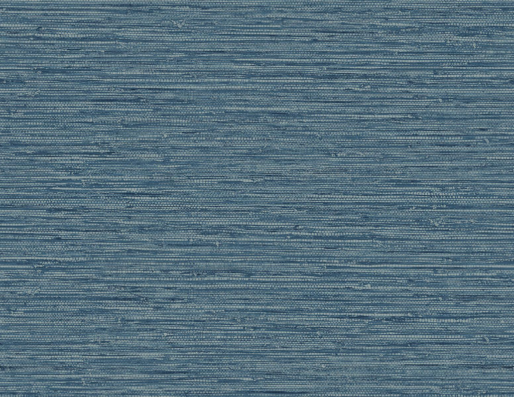 Seabrook Isla Faux Jute Blue Wallpaper