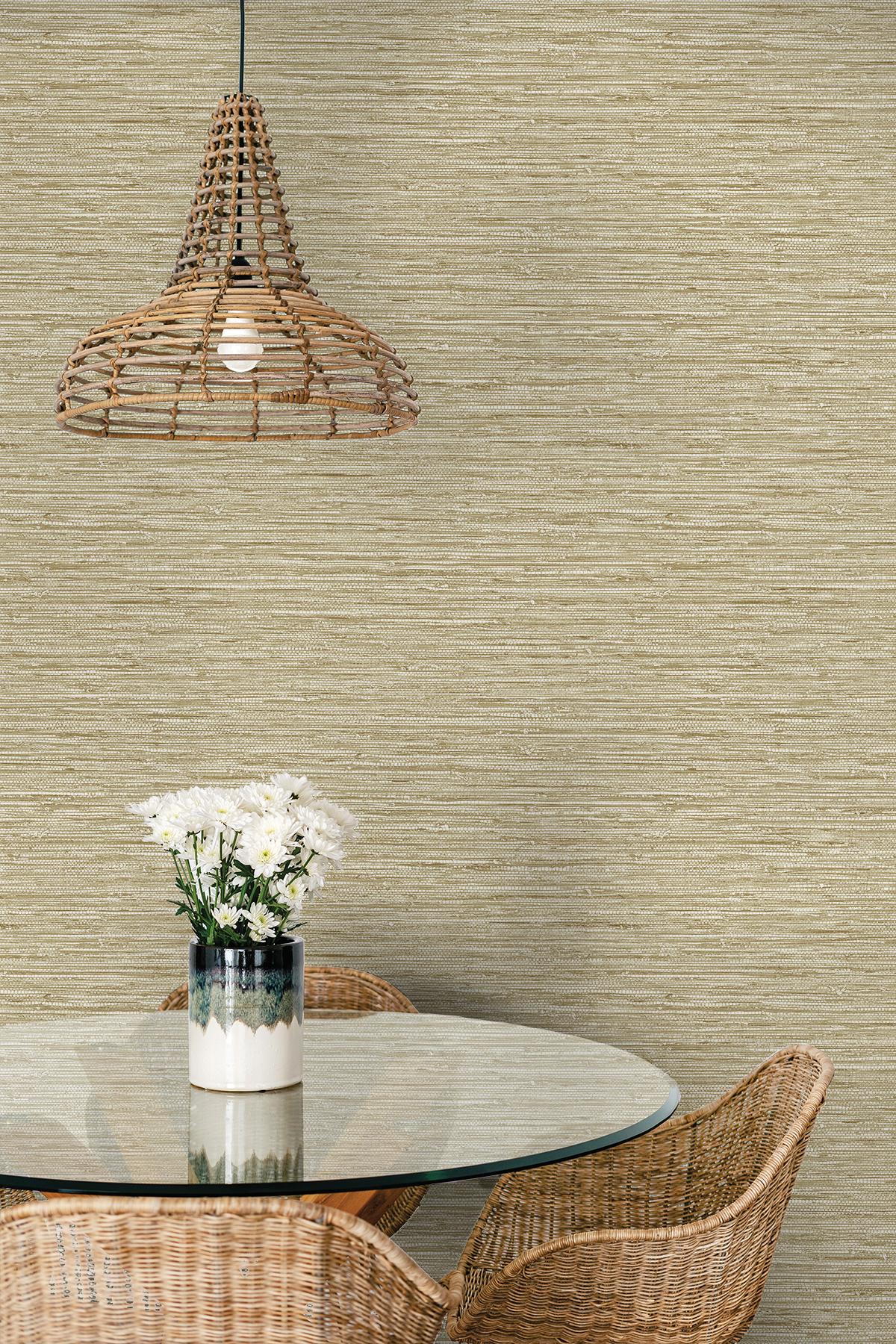 Seabrook Isla Faux Jute Beige Wallpaper
