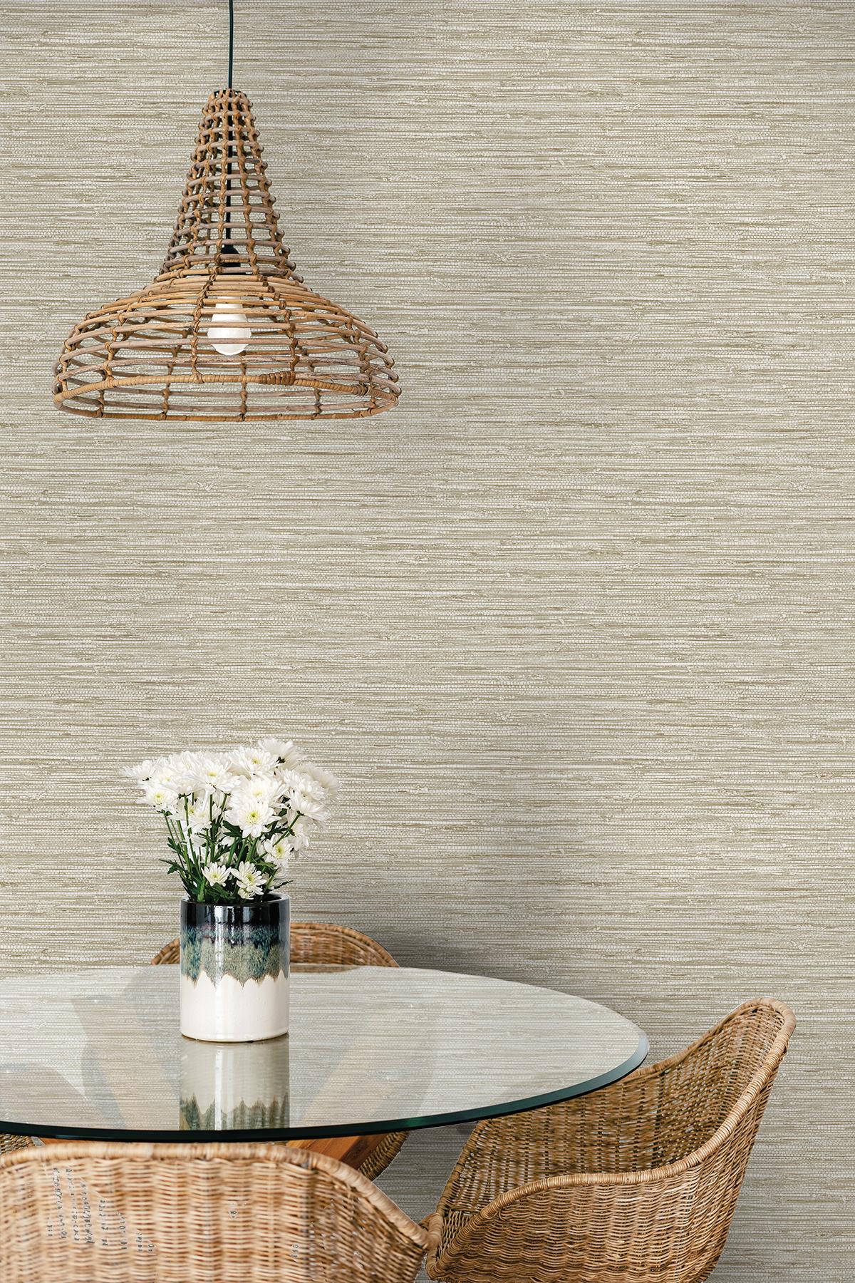 Seabrook Isla Faux Jute Beige Wallpaper