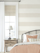 Seabrook Dylan Striped Stringcloth Beige Wallpaper
