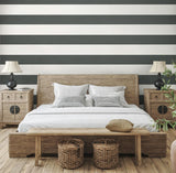Seabrook Dylan Striped Stringcloth Grey Wallpaper