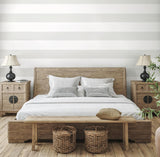 Seabrook Dylan Striped Stringcloth Grey Wallpaper