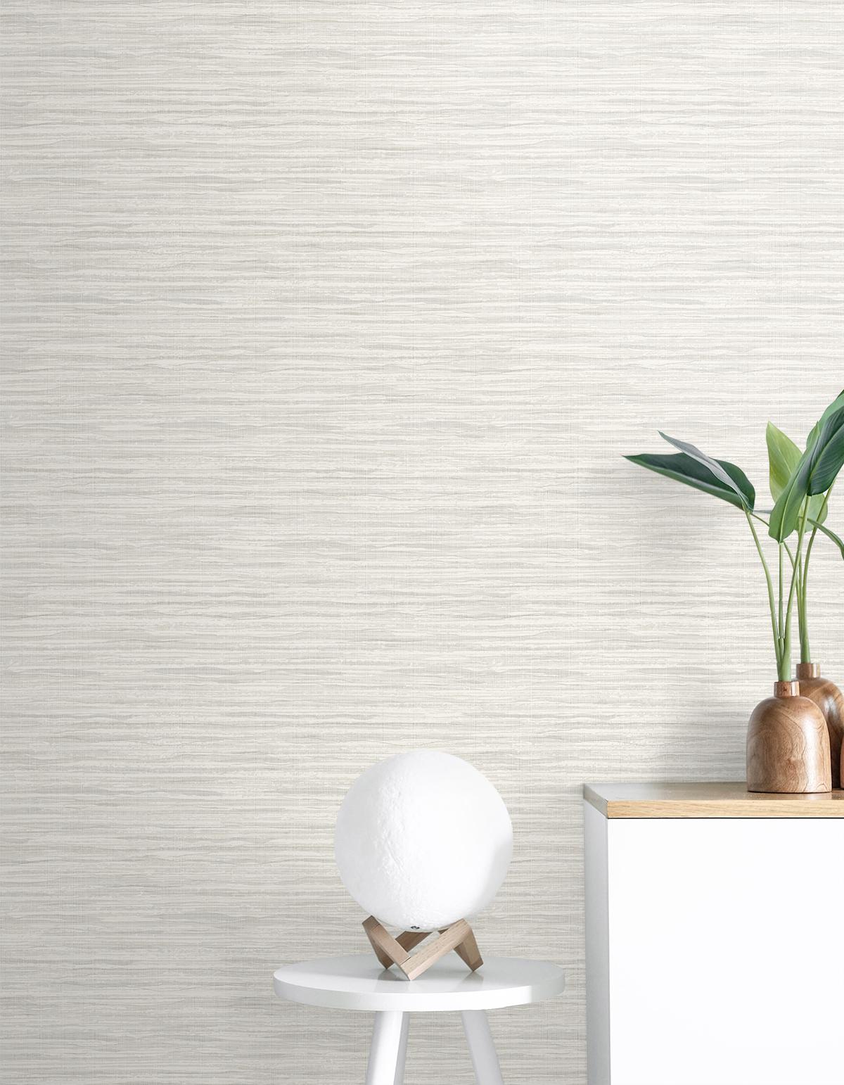 Seabrook Skye Wave Stringcloth Grey Wallpaper
