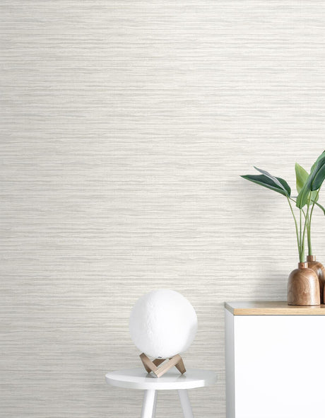Seabrook Skye Wave Stringcloth Grey Wallpaper