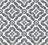 Seabrook Talia Botanical Medallion Black and White Wallpaper