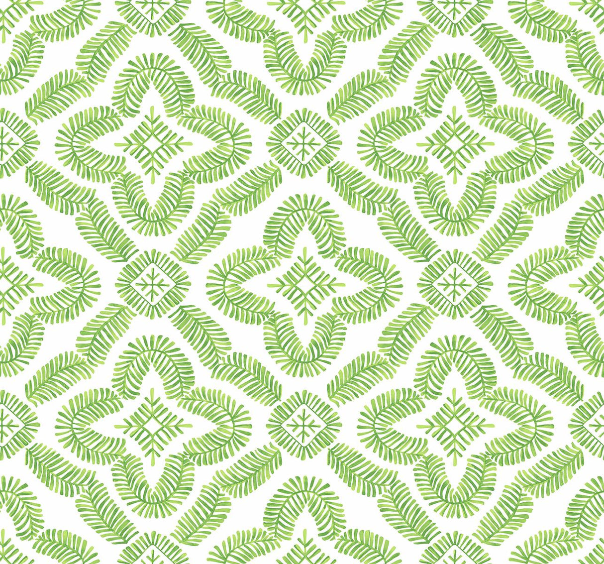 Seabrook Talia Botanical Medallion Kiwi Green Wallpaper