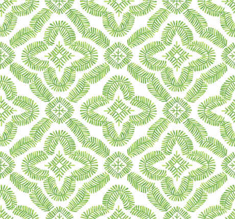Seabrook Talia Botanical Medallion Kiwi Green Wallpaper