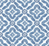 Seabrook Talia Botanical Medallion Cottage Blue Wallpaper