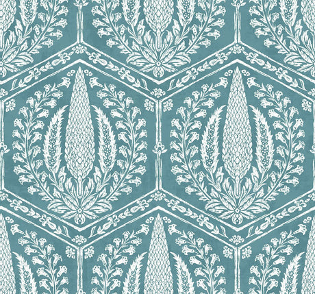 Seabrook Cyrus Harvest Mediterranean Blue Wallpaper