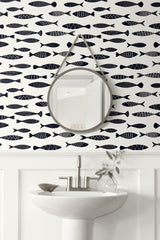 Seabrook Bay Fish Black Wallpaper