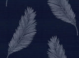 Seabrook Tossed Palm Sisal Grasscloth Midnight Blue Wallpaper