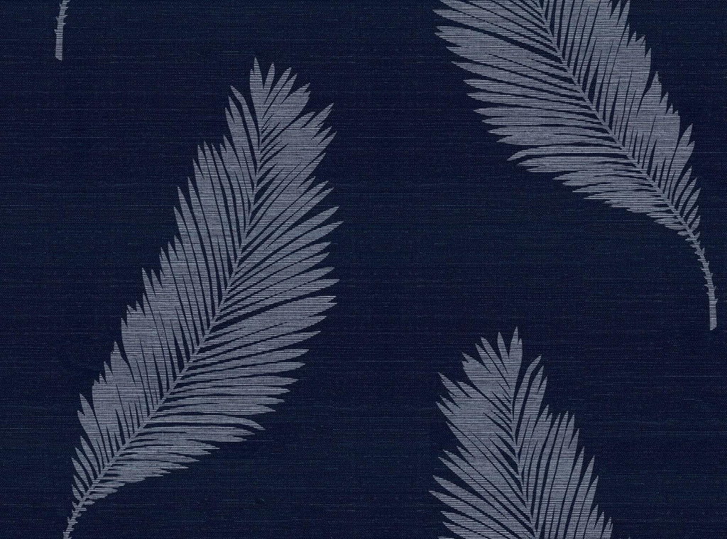 Seabrook Tossed Palm Sisal Grasscloth Blue Wallpaper