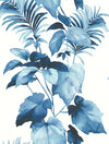 Seabrook Leaf Stripe Olympic Blue Wallpaper