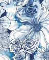 Seabrook Ink Rose Celtic Blue Wallpaper