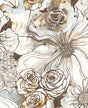 Seabrook Ink Rose Mocha & Blue Mist Wallpaper