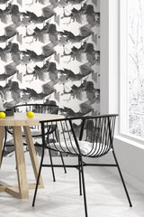 Seabrook Watercolor Block Black Wallpaper