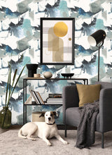 Seabrook Watercolor Block Blue Wallpaper