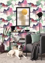 Seabrook Watercolor Block Multicolored Wallpaper