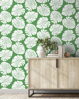 Seabrook Monstera Leaf Green Wallpaper