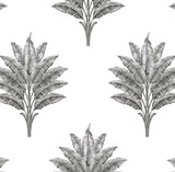 Seabrook Sea Breeze Palm Charcoal Wallpaper