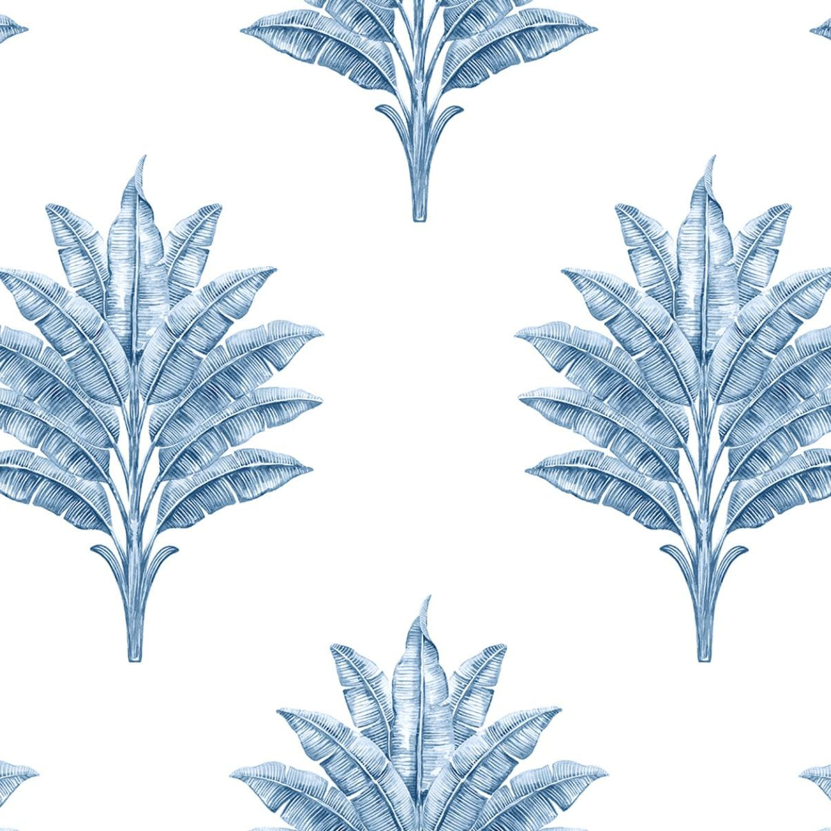 Seabrook Sea Breeze Palm Coastal Blue Wallpaper – DecoratorsBest