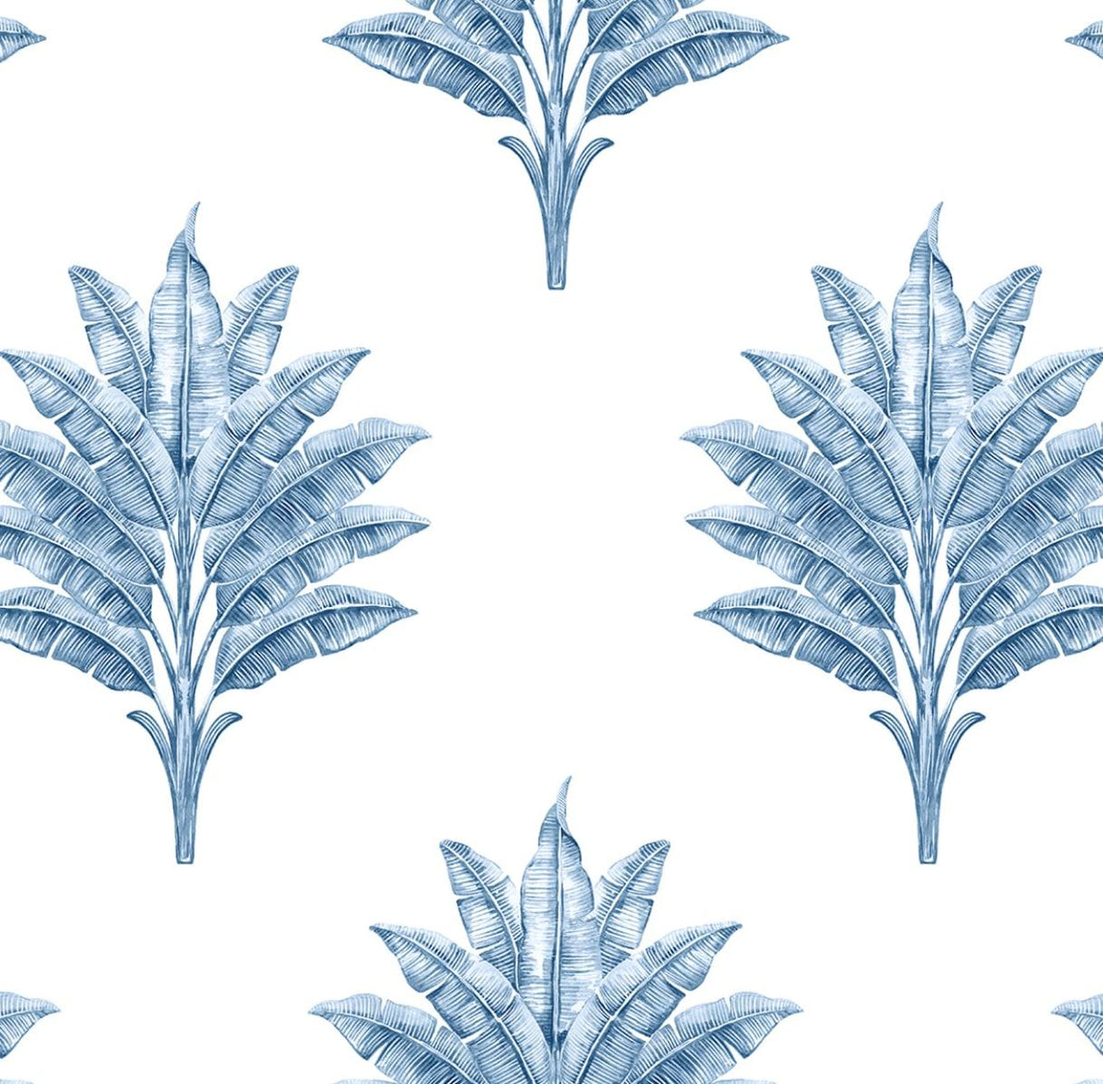 Seabrook Sea Breeze Palm Coastal Blue Wallpaper