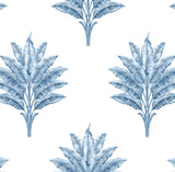 Seabrook Sea Breeze Palm Coastal Blue Wallpaper