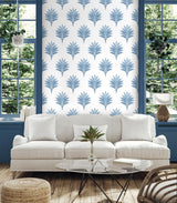 Seabrook Sea Breeze Palm Blue Wallpaper
