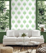 Seabrook Sea Breeze Palm Green Wallpaper