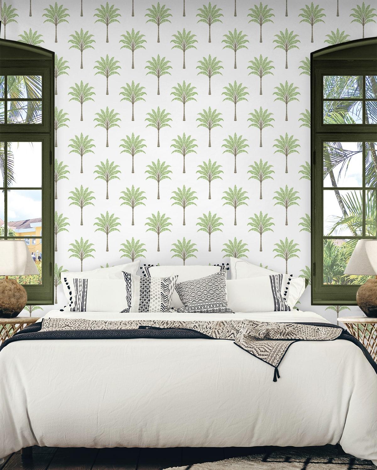 Seabrook Montgomery Palm Green Wallpaper