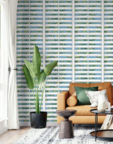 Seabrook Richwood Shutters Blue Wallpaper
