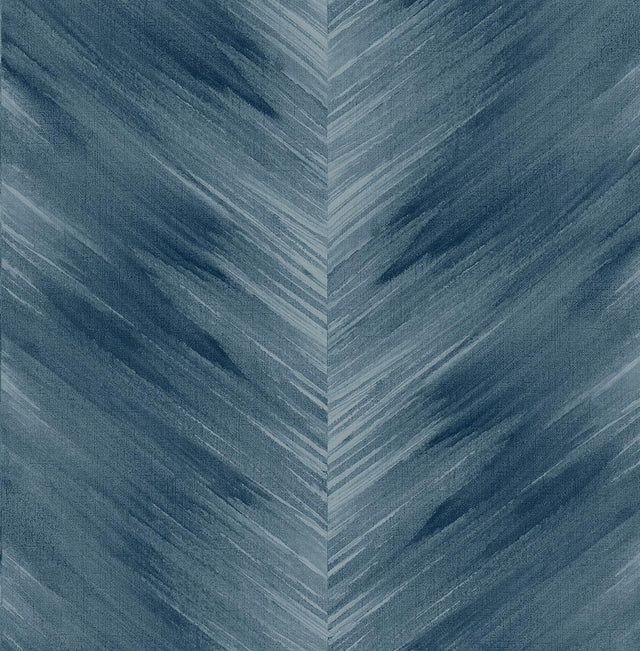 Seabrook Washed Chevron Blue Lake Wallpaper