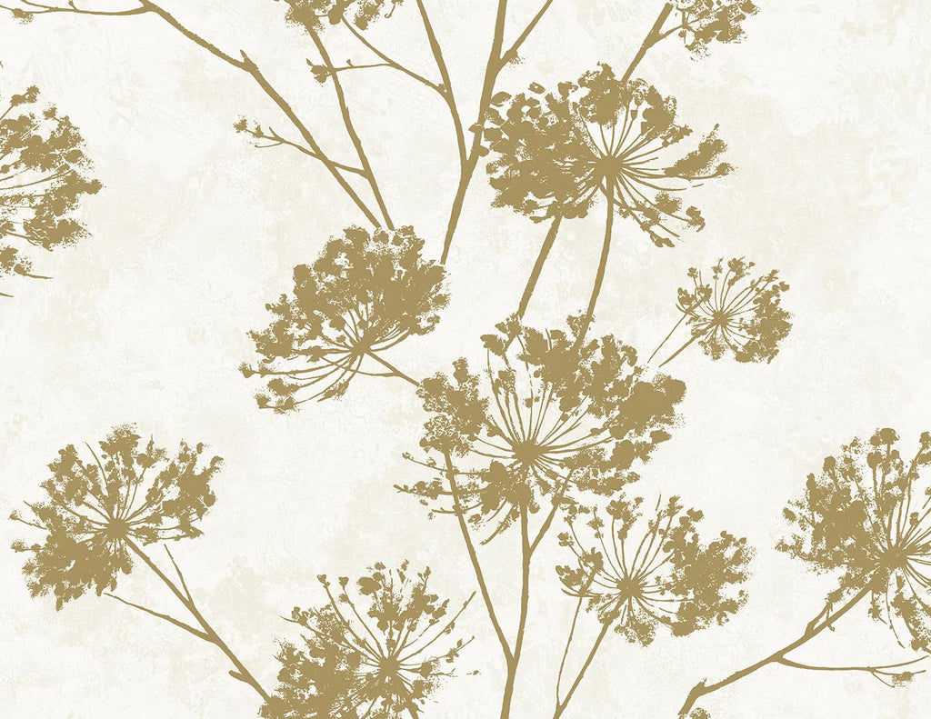 Seabrook Dandelion Floral Gold Wallpaper