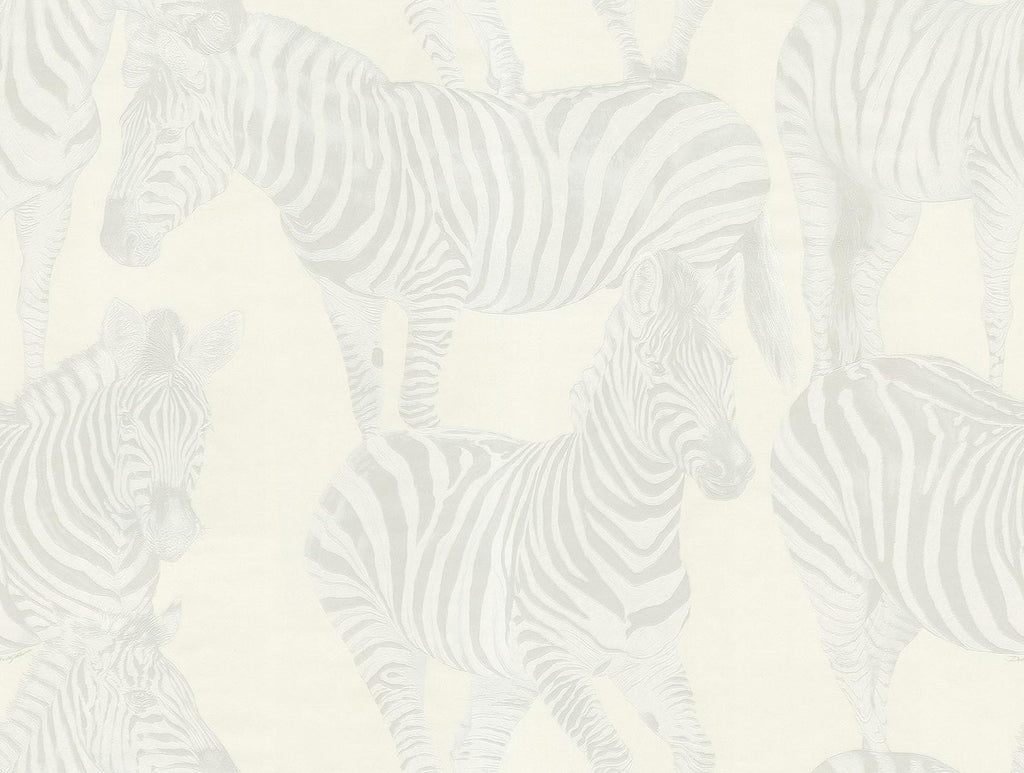 Seabrook Zebra Romance Whites & Off Whites Wallpaper