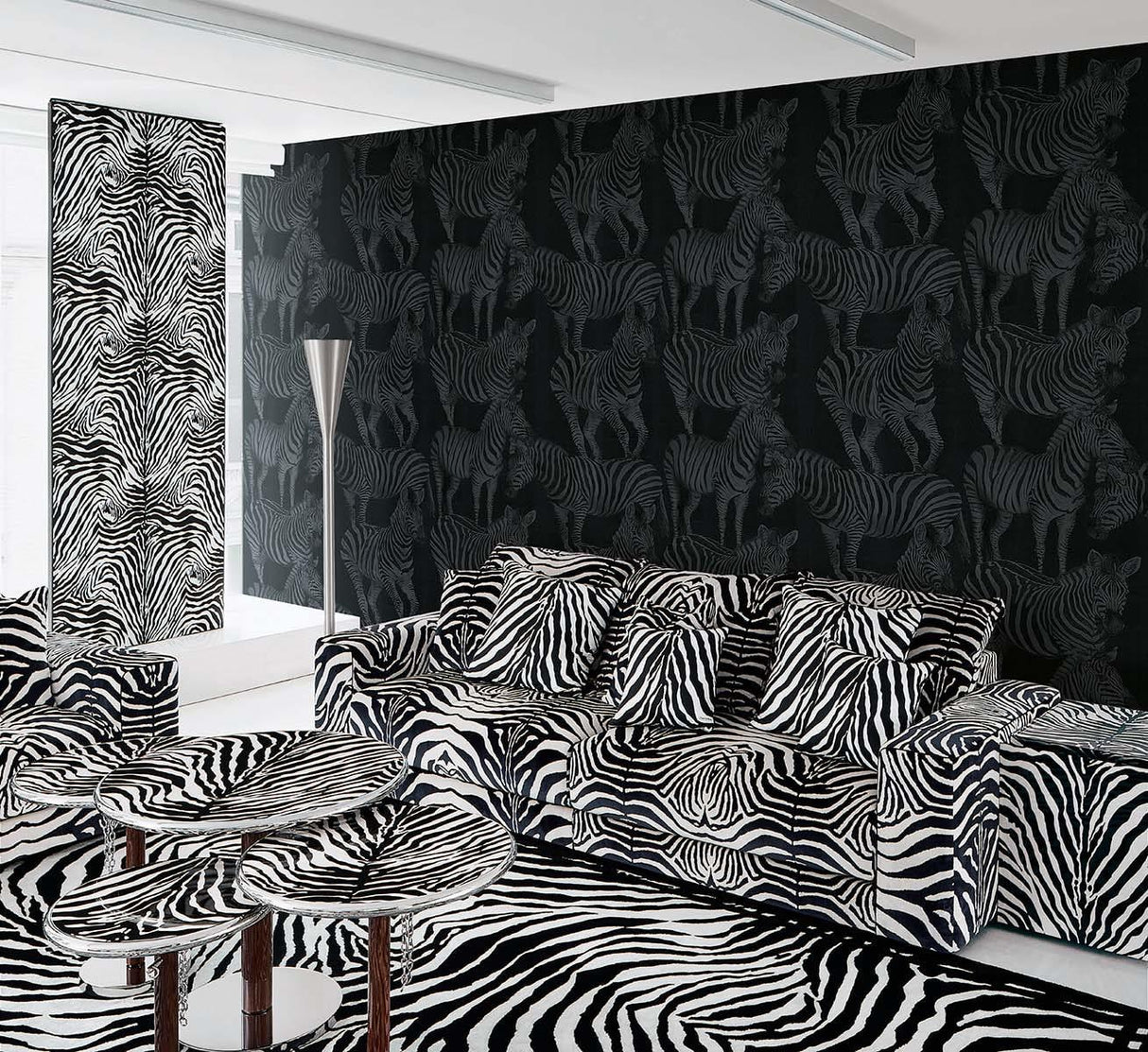 Seabrook Zebra Romance Blacks Wallpaper