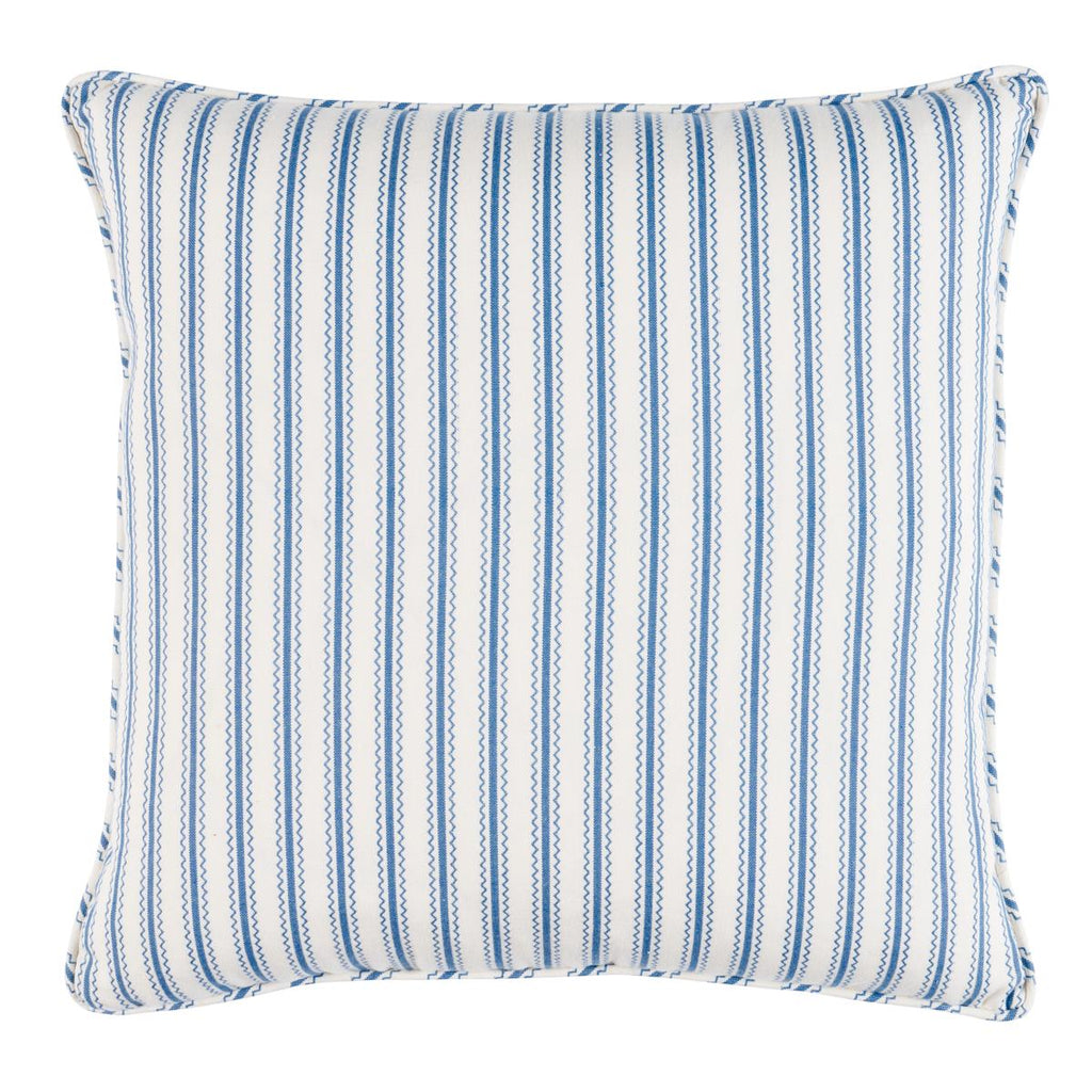 Schumacher Birdie Ticking Stripe Indigo 20" x 20" Pillow